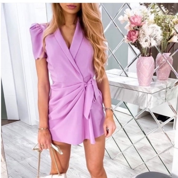 Zara Women's Blazer Style Jumpsuit Lilac 2708 811 629 Z2 – APLAZE