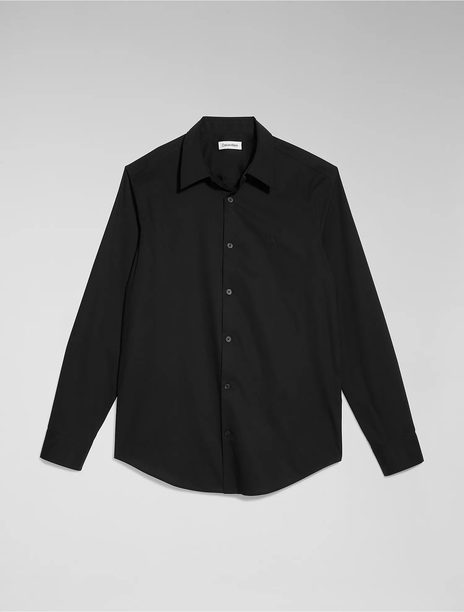 black calvin klein dress shirt Calvin Klein Men's Collared Neck Long-Sleeve Shirt - Black