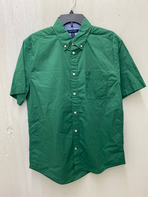 Tommy Hilfiger Men's Maxwell Shirt Short Sleeve Classic Fit Shirt Echos Of Green 78J3904 321 - APLAZE