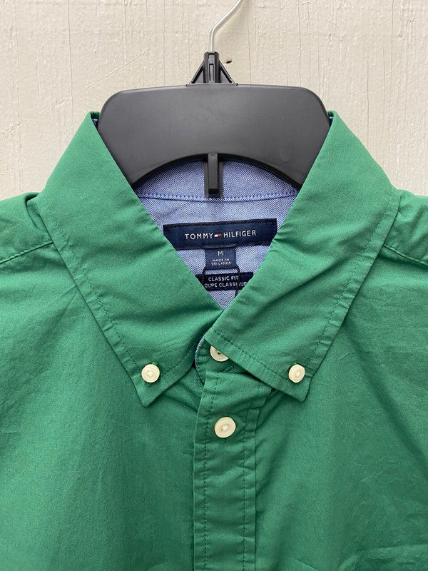 Tommy Hilfiger Men's Maxwell Shirt Short Sleeve Classic Fit Shirt Echos Of Green 78J3904 321 - APLAZE