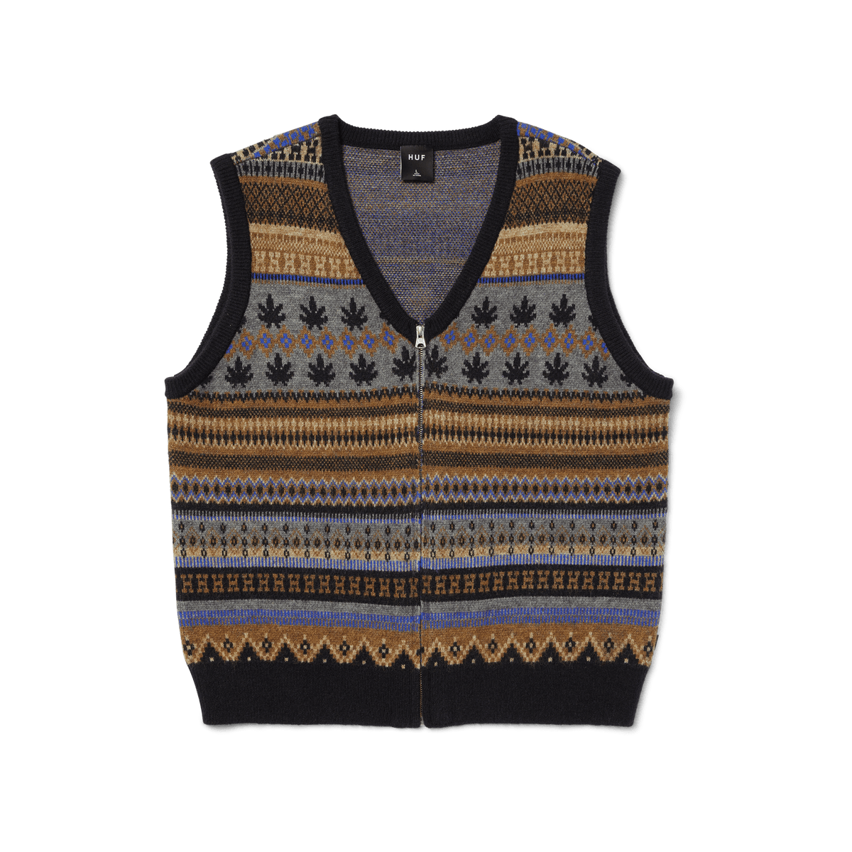 Huf Gilbert Sweater Vest Multi KN00472 MUL - APLAZE