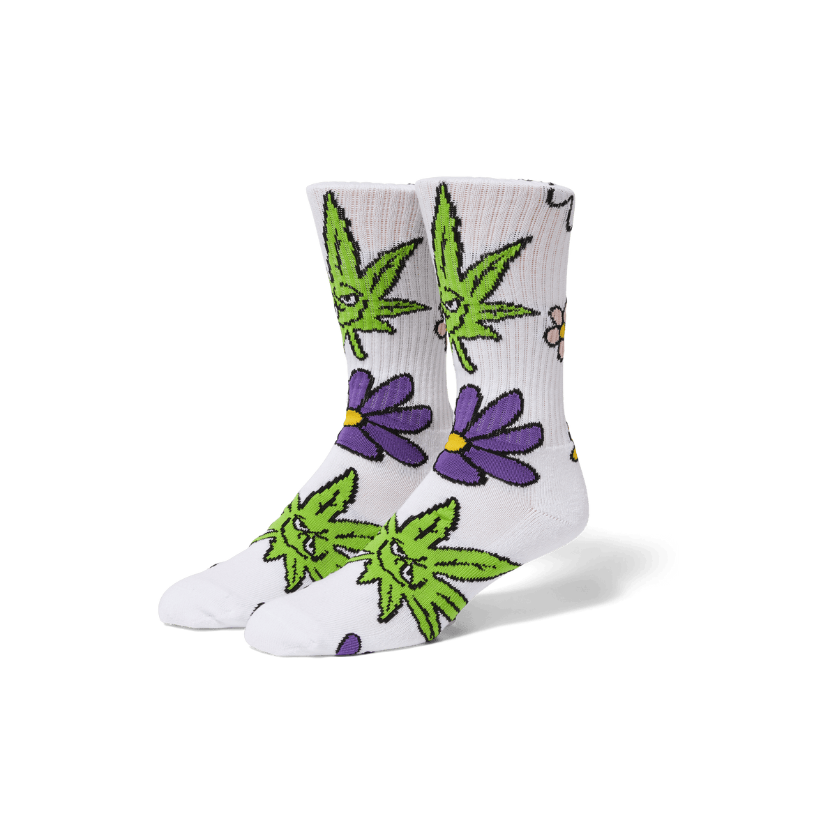 Huf Green Buddy Blossom Sock White SK00814 WHT - APLAZE