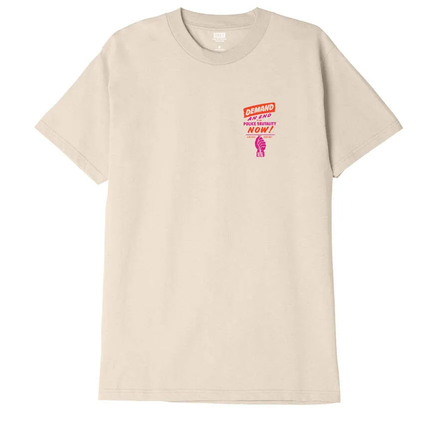 Obey End Police Brutality Classic T-Shirt Cream 165263408 CRM - APLAZE