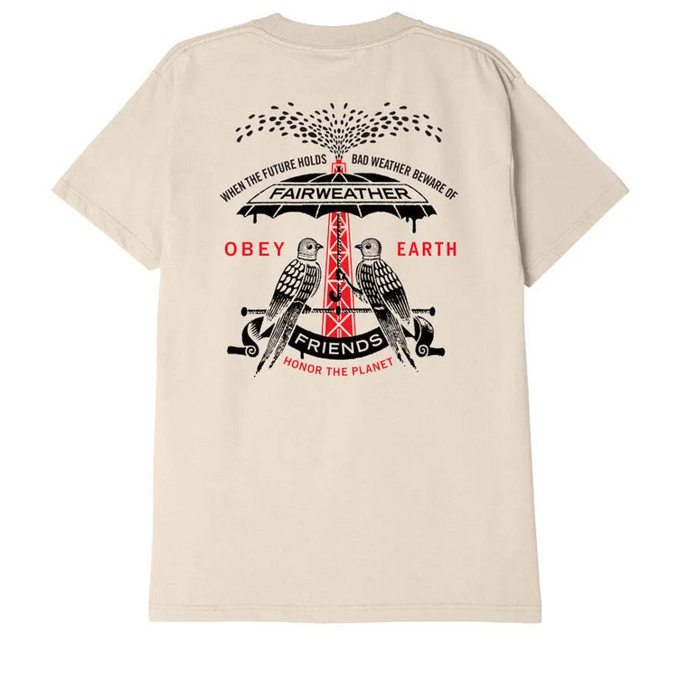 Obey Fariweather Friends Classic T-Shirt Cream 165263433 CRM - APLAZE