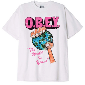 Obey The World Is Yours Heavyweight T-Shirt White 166913366 WHT - APLAZE