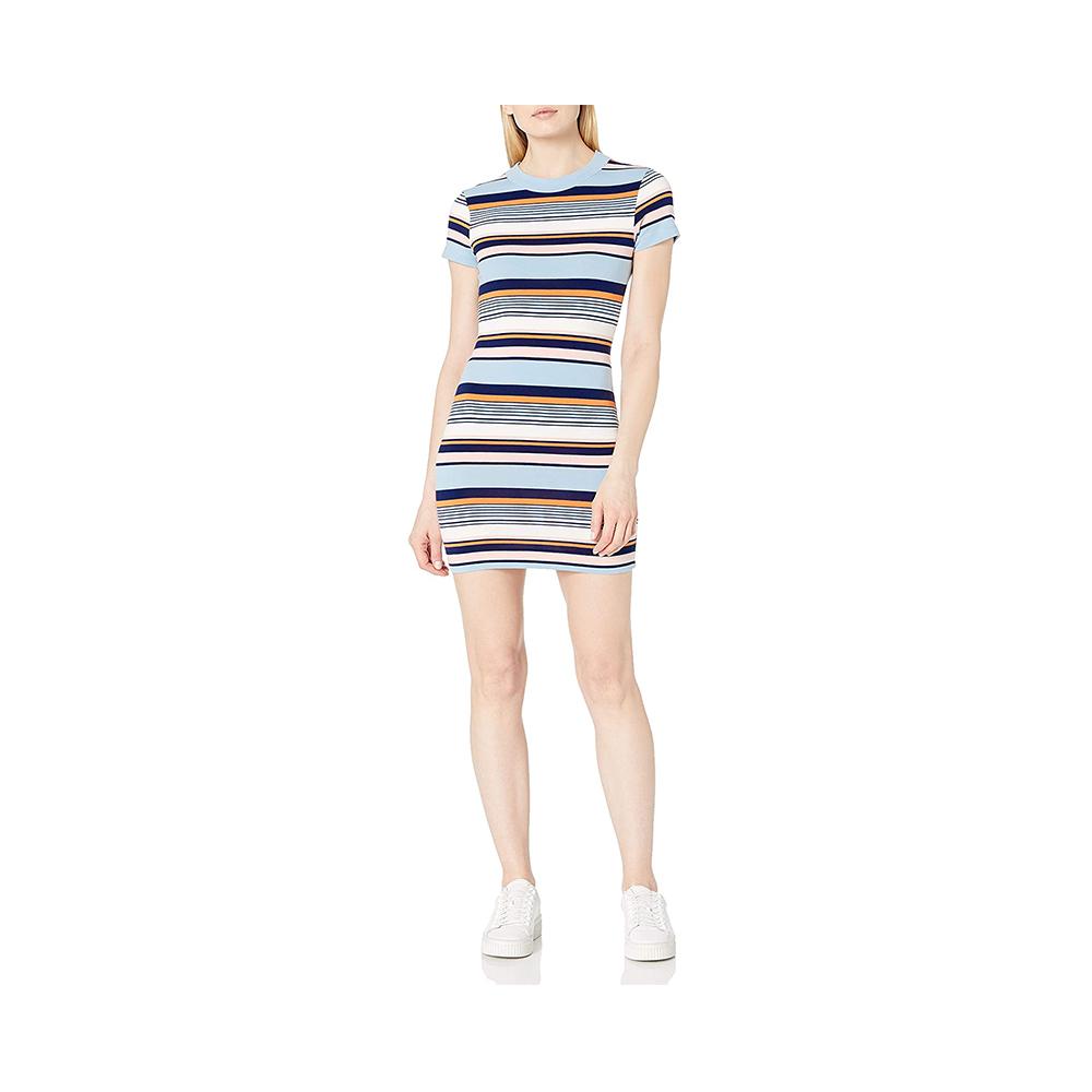 French Connection Byatt Striped Mini Dress Byatt Utility Blue 71NHC 0 French Connection Byatt Striped Mini Dress Byatt Utility Blue 71NHC 0