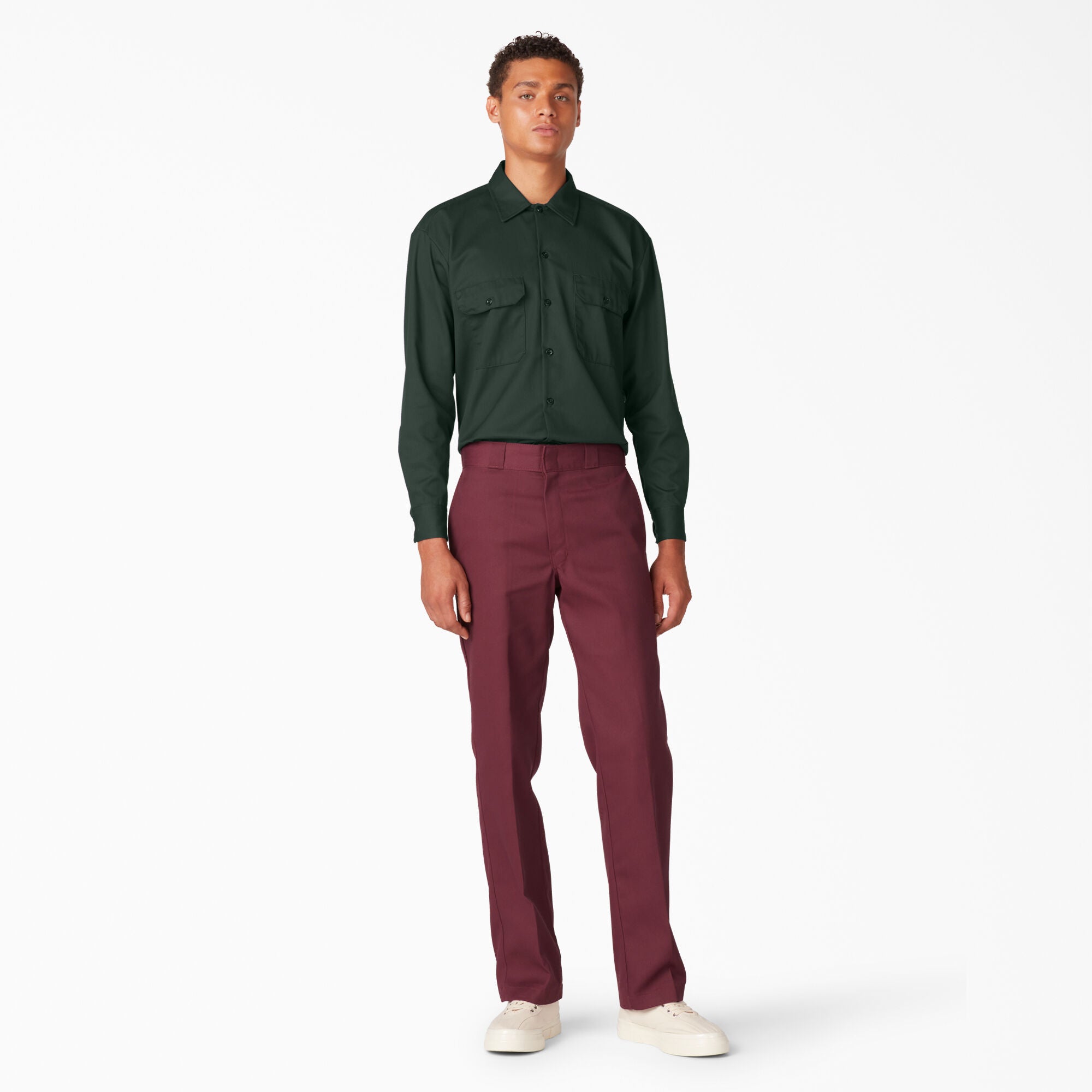 Dickies Men's Long Sleeve Work Shirt Hunter Green 574GH APLAZE Dickies Men's Long Sleeve Work Shirt Hunter Green 574GH APLAZE