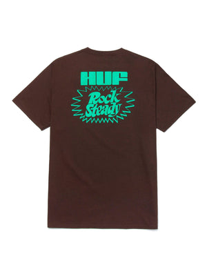 Huf Mens High Note Short Sleeve T-Shirt Chocolate TS01654.