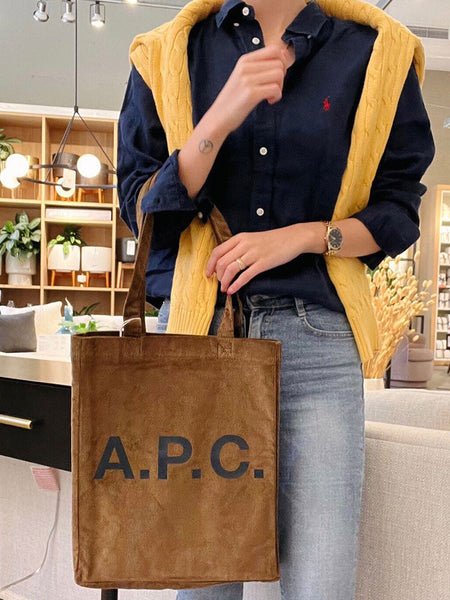 A.P.C. Lou Unisex Tote Bag Brown COGXC-M61442-CAB