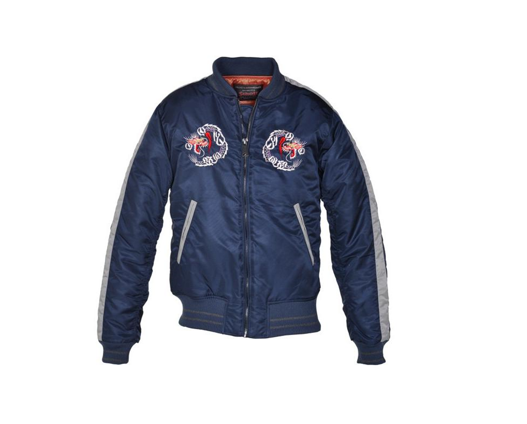 Schott NYC Men's Nylon Tour Jacket Navy 9630 - Main Image
