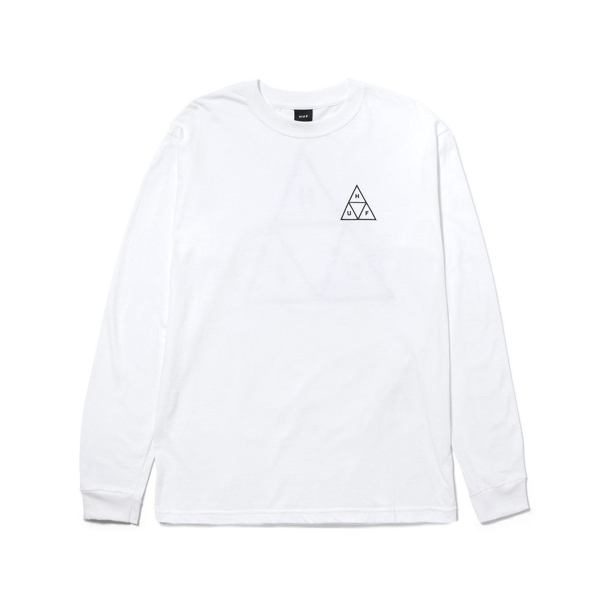 Huf Set Triple Triangle Long Sleeve T-Shirt White TS01935 WHT - APLAZE