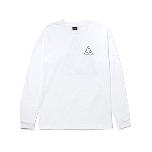 Huf Set Triple Triangle Long Sleeve T-Shirt White TS01935 WHT - APLAZE
