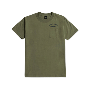 Huf Chop Shop Pocket Short Sleeves T-Shirt Olive TS01938 - APLAZE