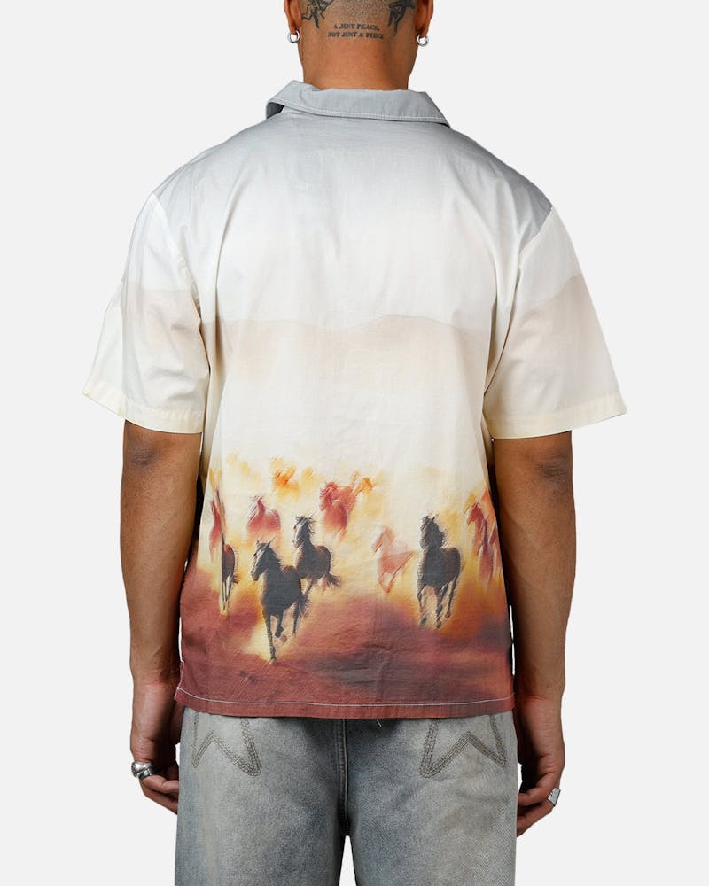 Dickies Mens Running Wild Short Sleeve Shirt Oak Buff A8676K41