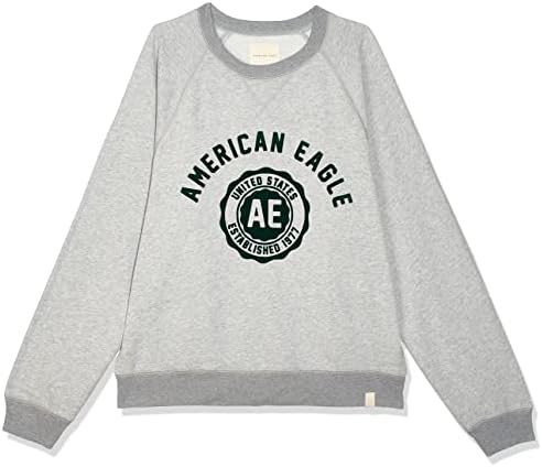 American Eagle Women's Oversized Crewneck Sweatshirt Heather Grey 04514571772 A1