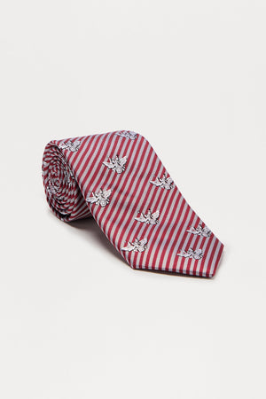 Fashion Nova Clean Cut Lines Collegiate Tie Red Combo