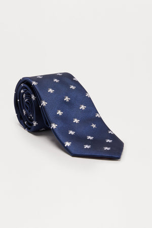 Fashion Nova Tailored Thread Patterned Tie Navy Combo
