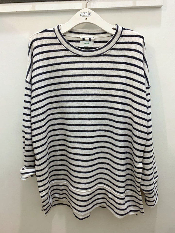 Aerie Women's Stripe L/S T-Shirt Navy Stripe Multi 0780743012372091 410 MX1