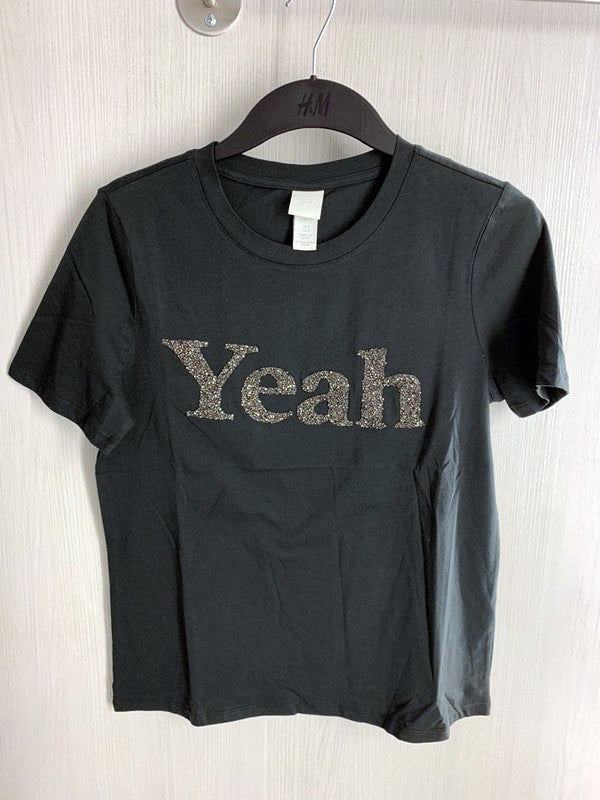 H&M Women's Jersey T-Shirt Black 0841260 001 H3