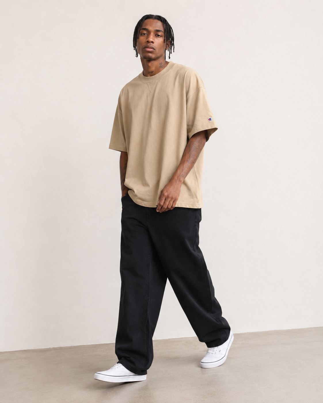 Champion Men's Middleweight 1/2 Sleeve T-shirt Country Walnut T79187 586DJA +UN