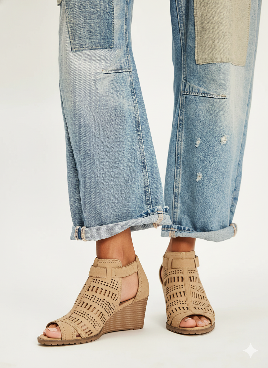 Rockport Womens Cobb Hill Lucinda Perforated Bootie Tan CH9707