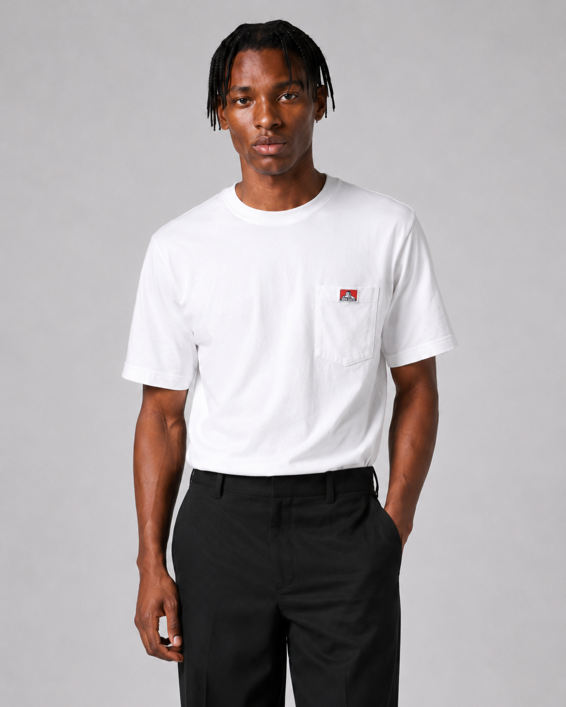 Ben Davis Classic Label Pocket T-Shirt White 9020 WHT