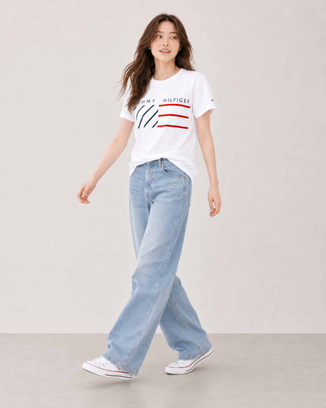 Tommy Hilfiger Mens WCC Chest Stripes Tee White MW30066 100