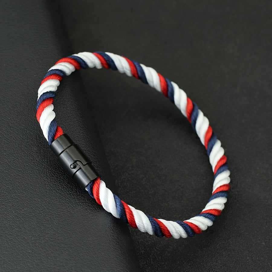 Aplaze  Men's Nautical Rope Bracelet with Black Buckle
