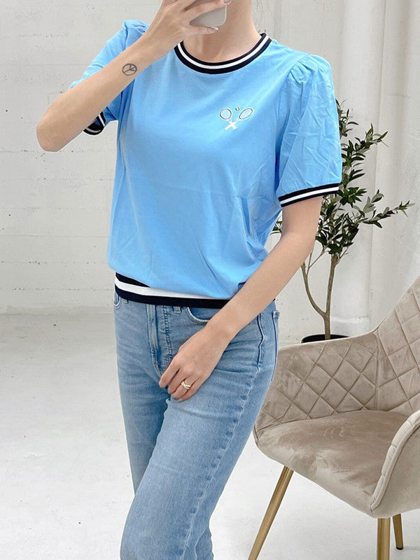 Charter Club Women's Tennis Icon T-Shirt Pale Blue 100141559PT ET2