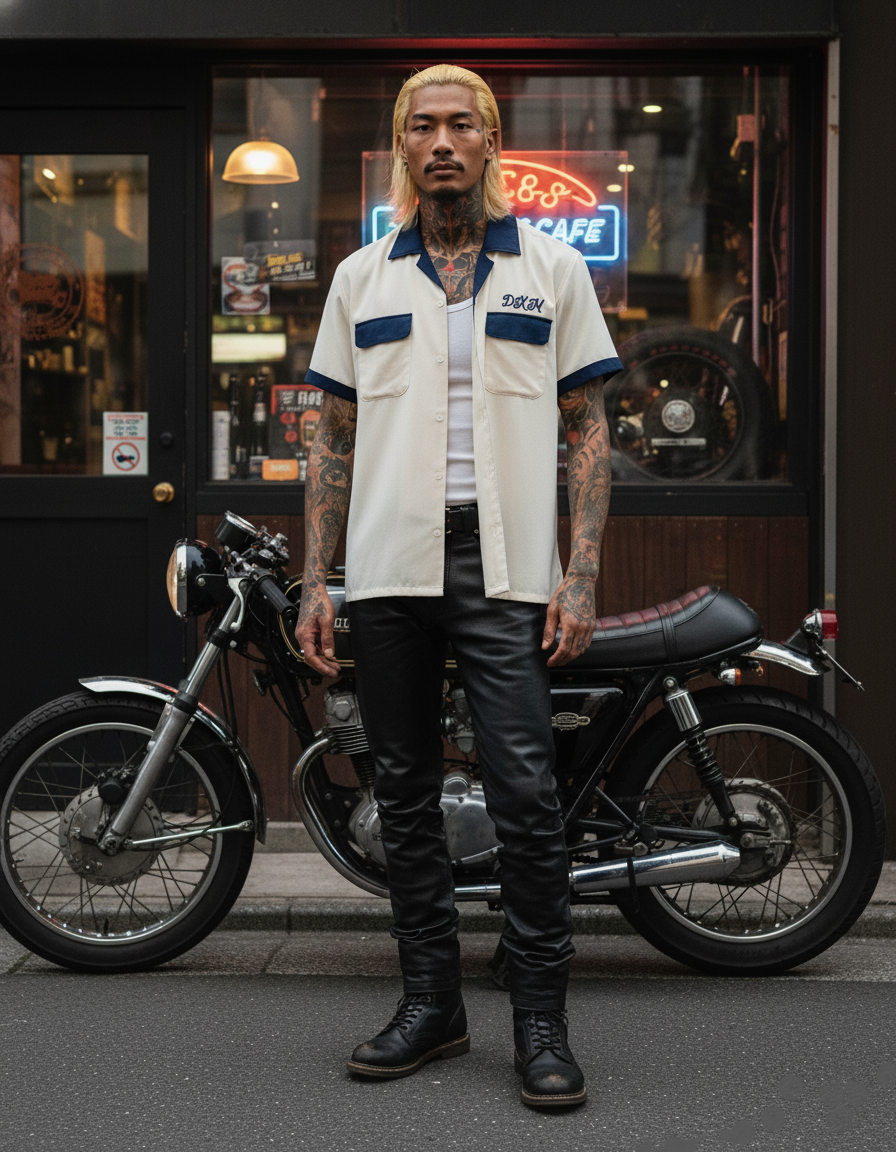 Deus Ex Machina Diablo Bowling Shirt Dirty White DMP255117 DWH