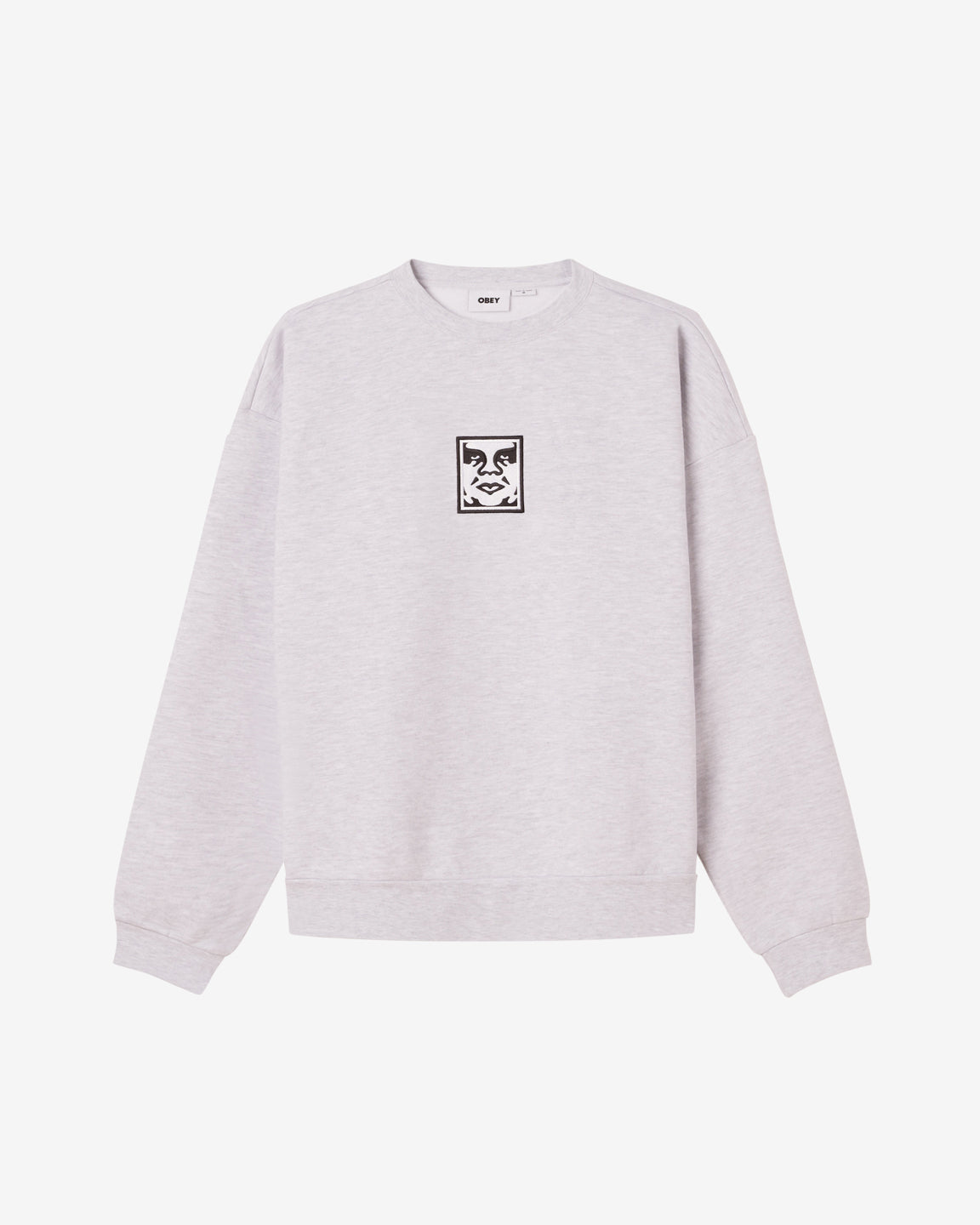 Obey Icon Extra Heavy Crewneck 2 Ash Grey 112480139 AGRY