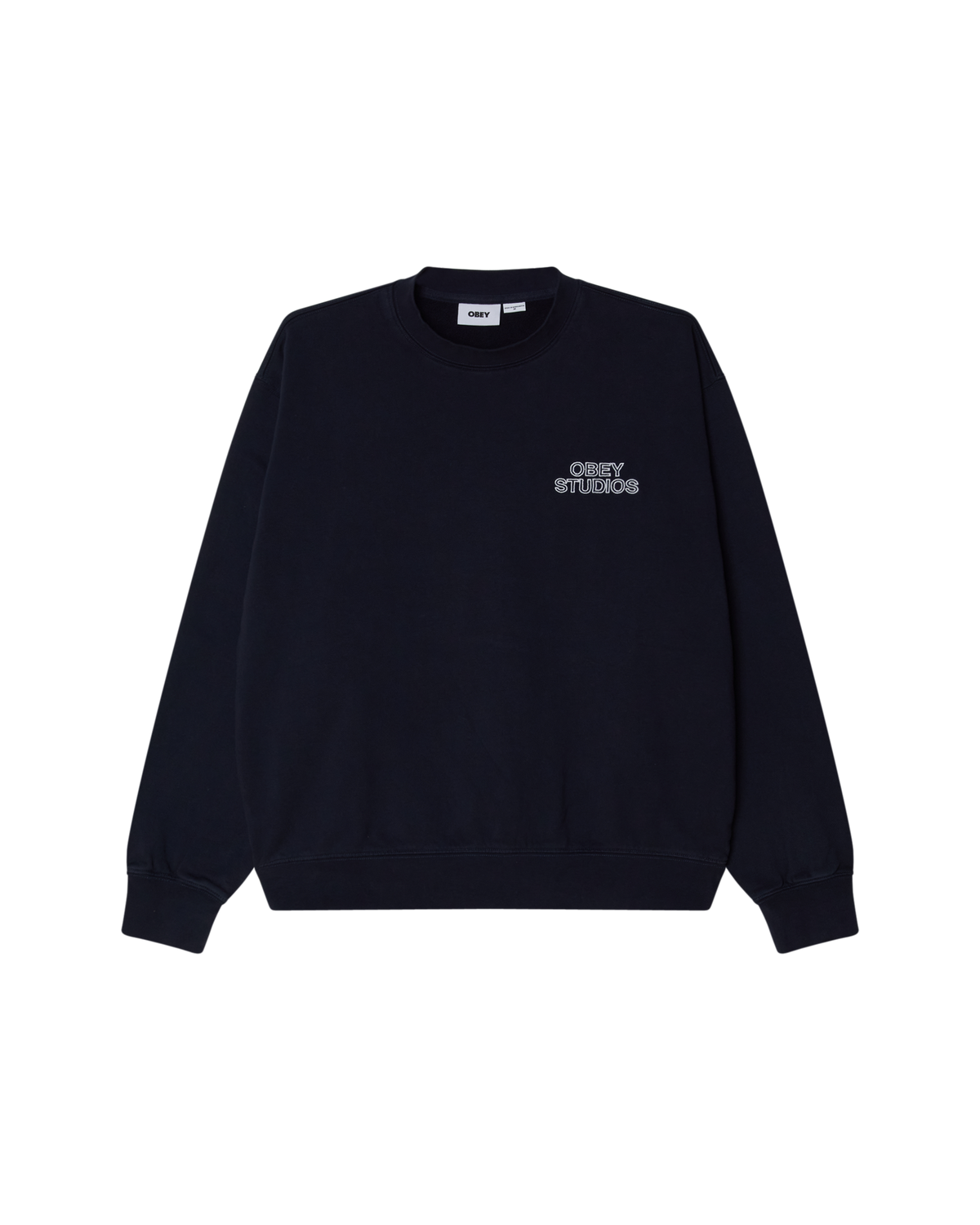 OBEY Studios Faded Crewneck Sweatshirts Dark Navy Faded Wash 112480169 DNV