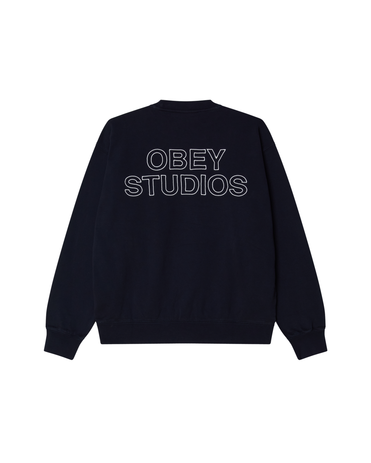 OBEY Studios Faded Crewneck Sweatshirts Dark Navy Faded Wash 112480169 DNV