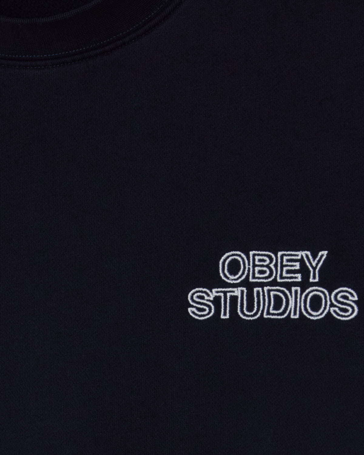 OBEY Studios Faded Crewneck Sweatshirts Dark Navy Faded Wash 112480169 DNV