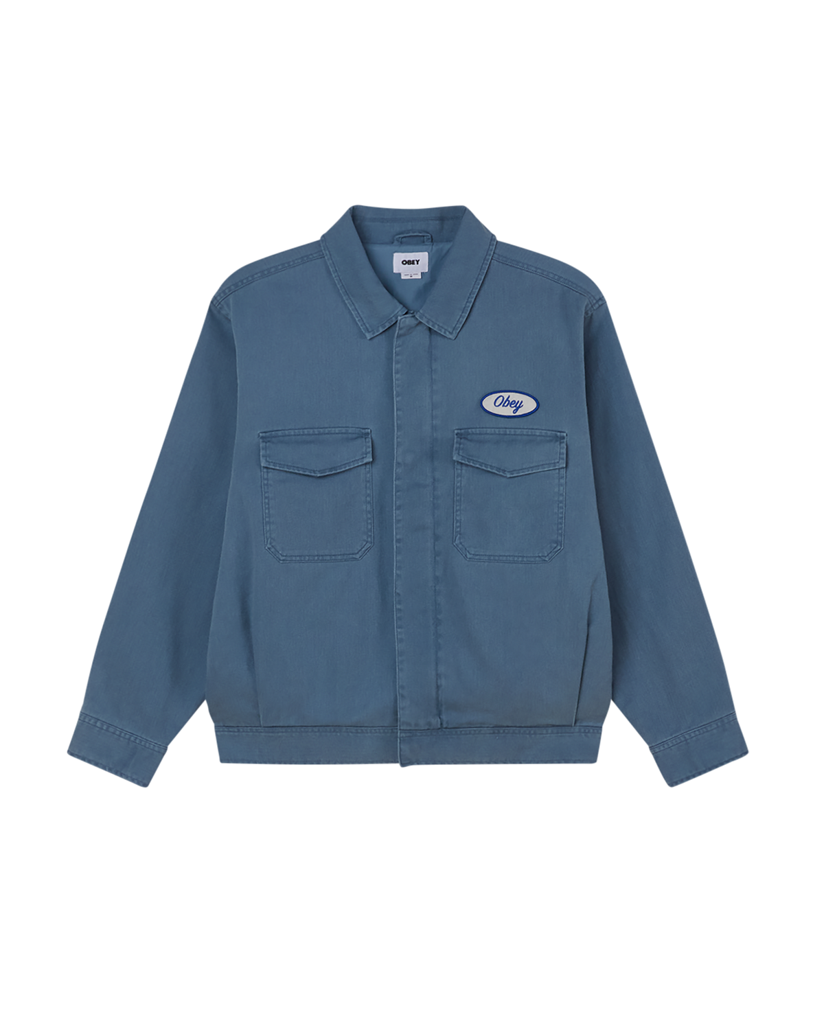 OBEY Tilton Work Jacket Dull Blue Faded Wash 121800588 DLB