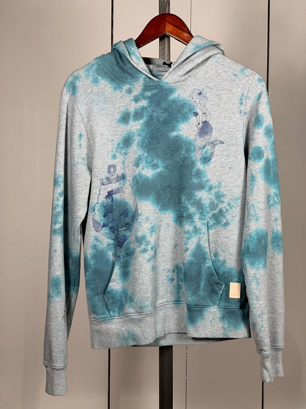 Scotch&Soda Tattoo Inspired Hoodie Blue Multi 1304-09.40025 BLU - APLAZE