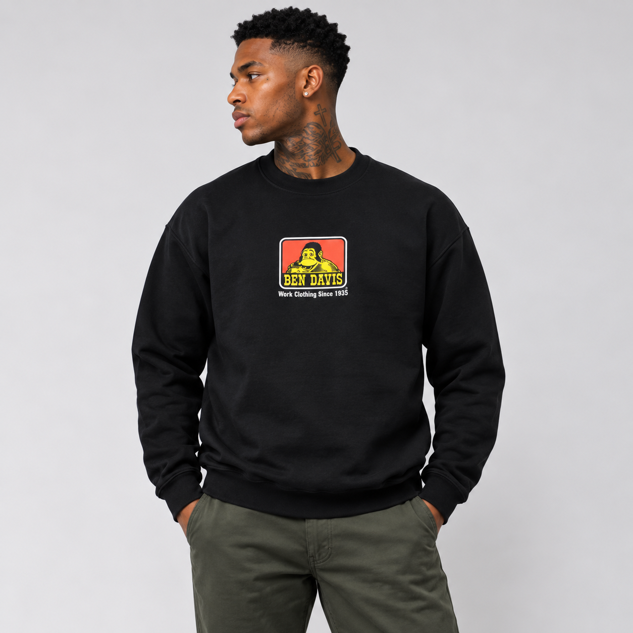 Ben Davis Crew Sweatshirt Black 9035