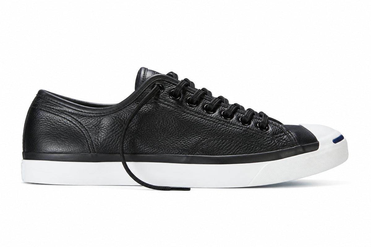 CONVERSE Jack Purcell Tumbled Leather Low Top Black 147574C