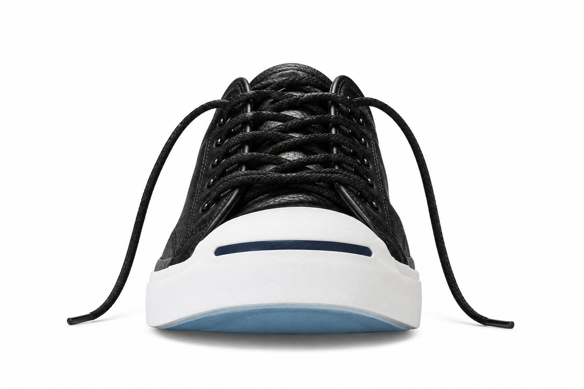 CONVERSE Jack Purcell Tumbled Leather Low Top Black 147574C