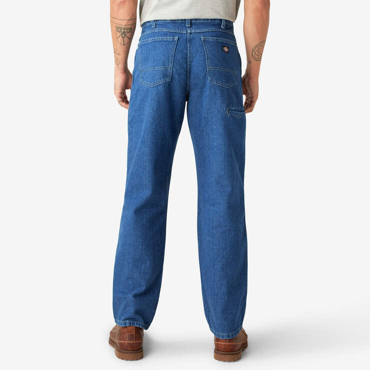 Dickies Men’s Relaxed Fit Double Knee Jeans Stonewashed Indigo Blue 15293SNB