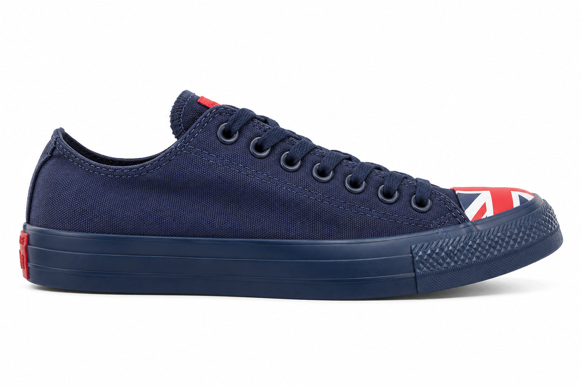 CONVERSE Chuck Taylor All Star Flag Toe Cap Low Top Sneaker Navy/Red/White 153912C