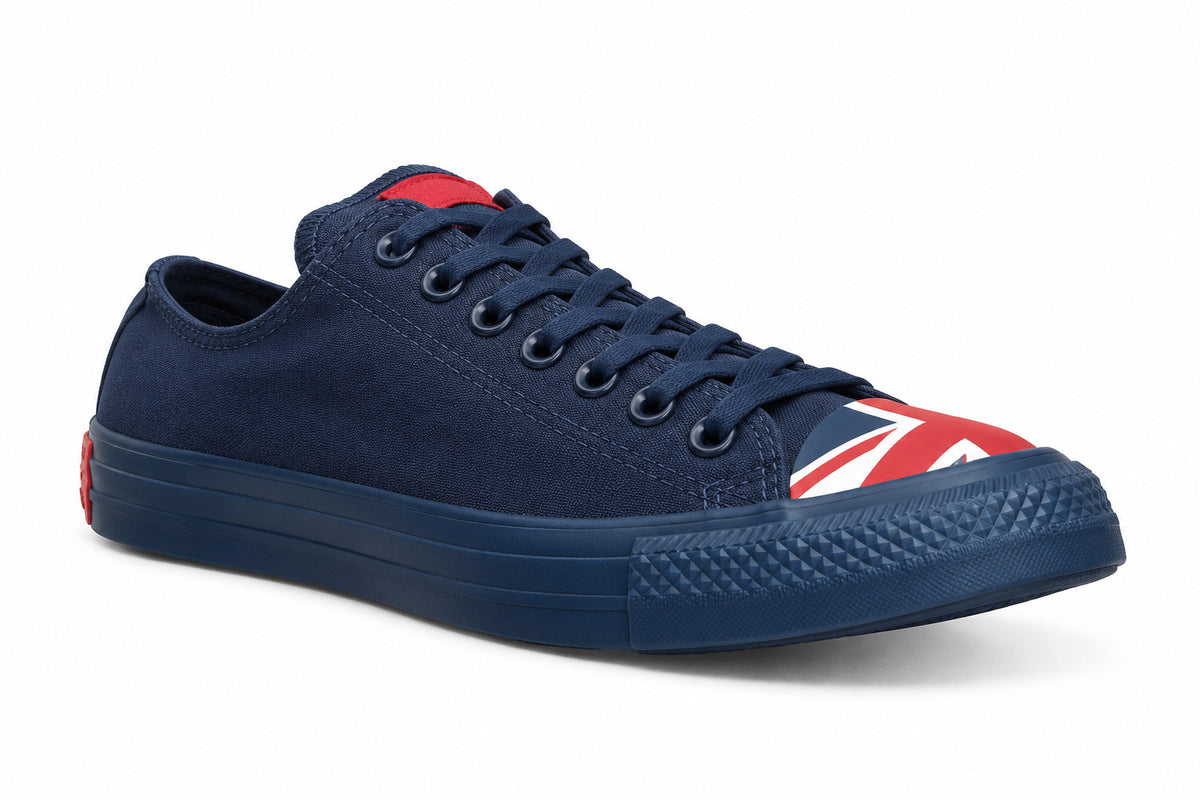 CONVERSE Chuck Taylor All Star Flag Toe Cap Low Top Sneaker Navy/Red/White 153912C