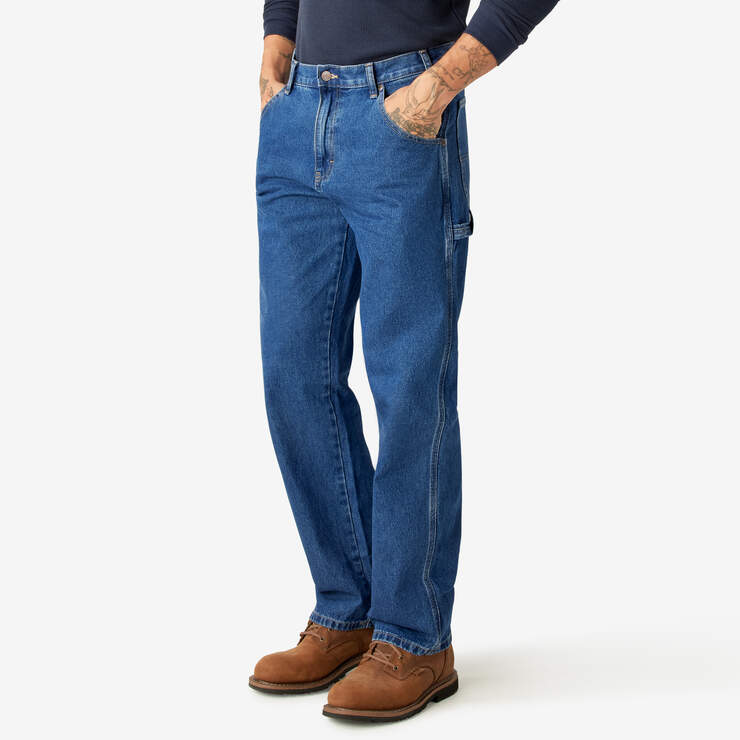 Dickies Men’s Relaxed Fit Carpenter Jeans Stonewashed Indigo Blue 19294SNB