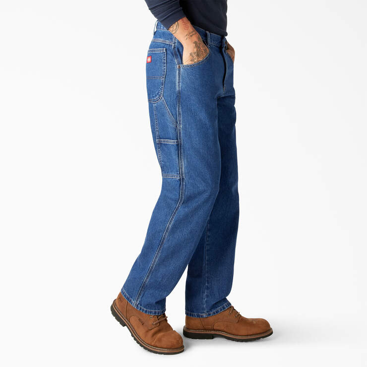 Dickies Men’s Relaxed Fit Carpenter Jeans Stonewashed Indigo Blue 19294SNB