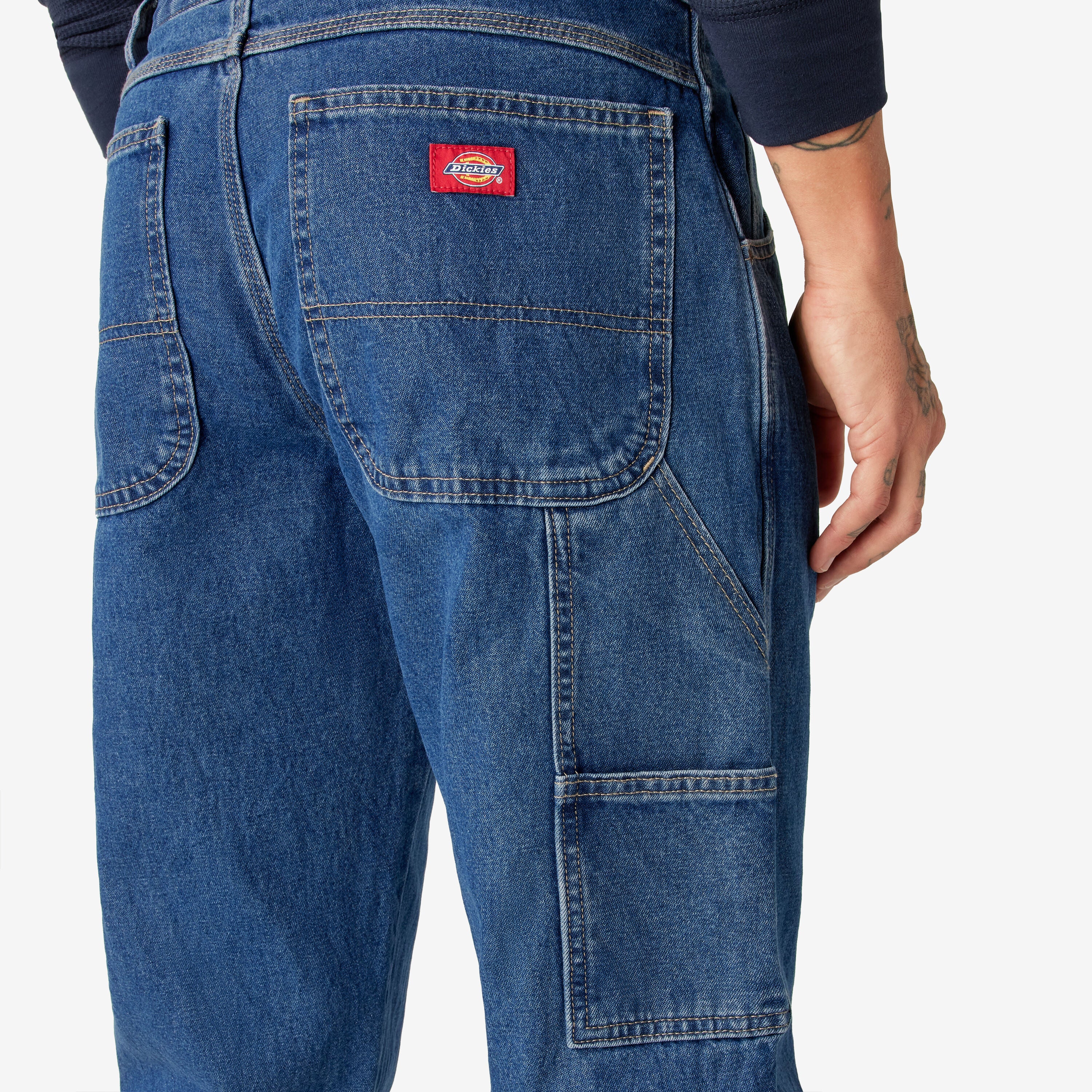 Dickies Men’s Relaxed Fit Carpenter Jeans Stonewashed Indigo Blue 19294SNB
