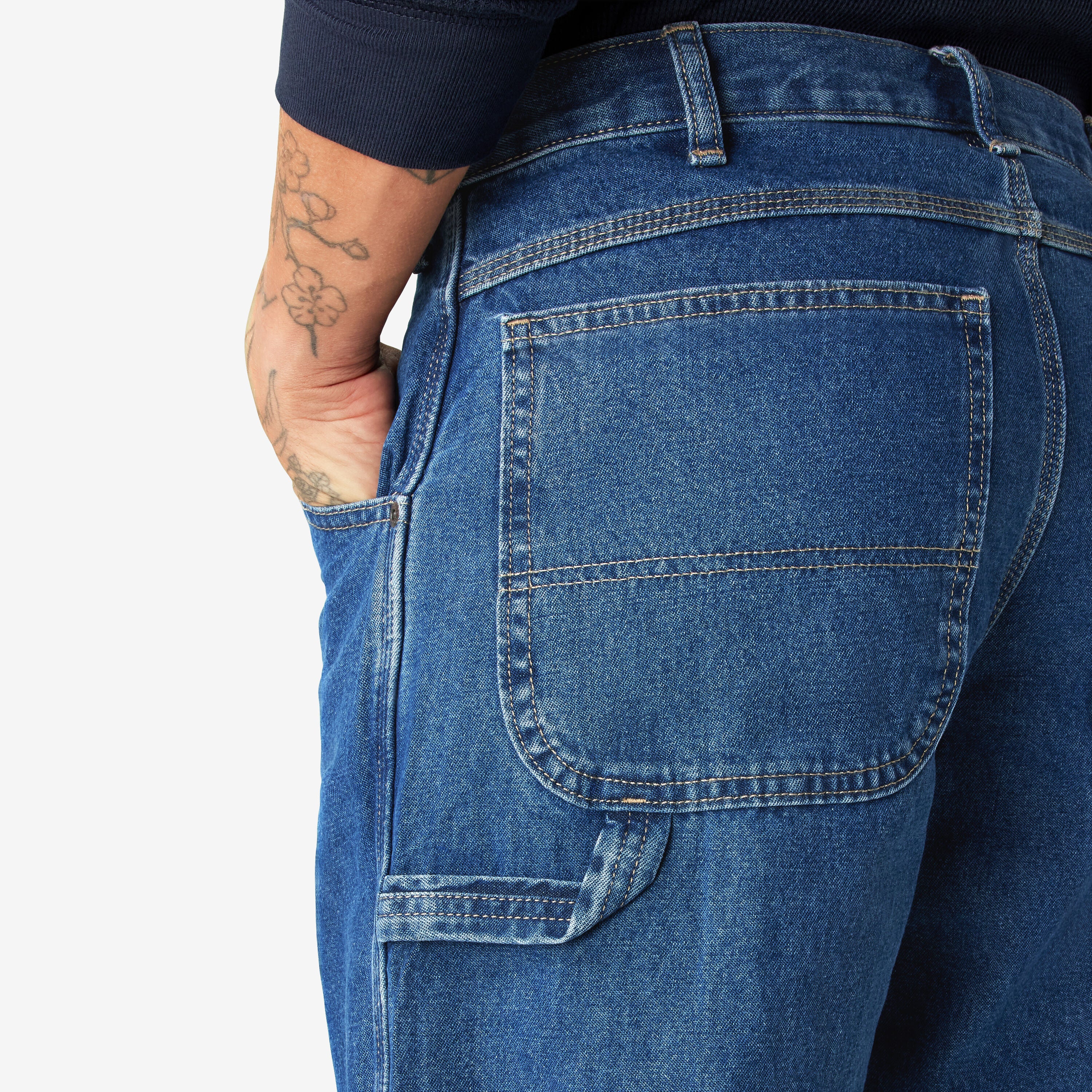 Dickies Men’s Relaxed Fit Carpenter Jeans Stonewashed Indigo Blue 19294SNB
