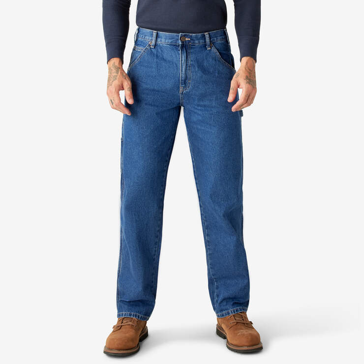 Dickies Men’s Relaxed Fit Carpenter Jeans Stonewashed Indigo Blue 19294SNB
