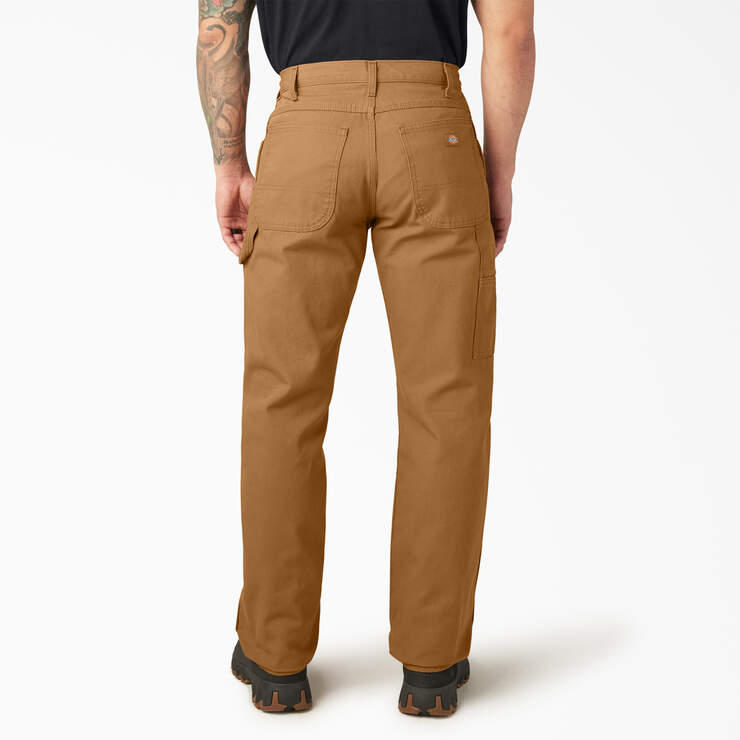 Dickies Mens Relaxed Fit Heavyweight Duck Carpenter Pants Rinsed Brown Duck 1939RBD