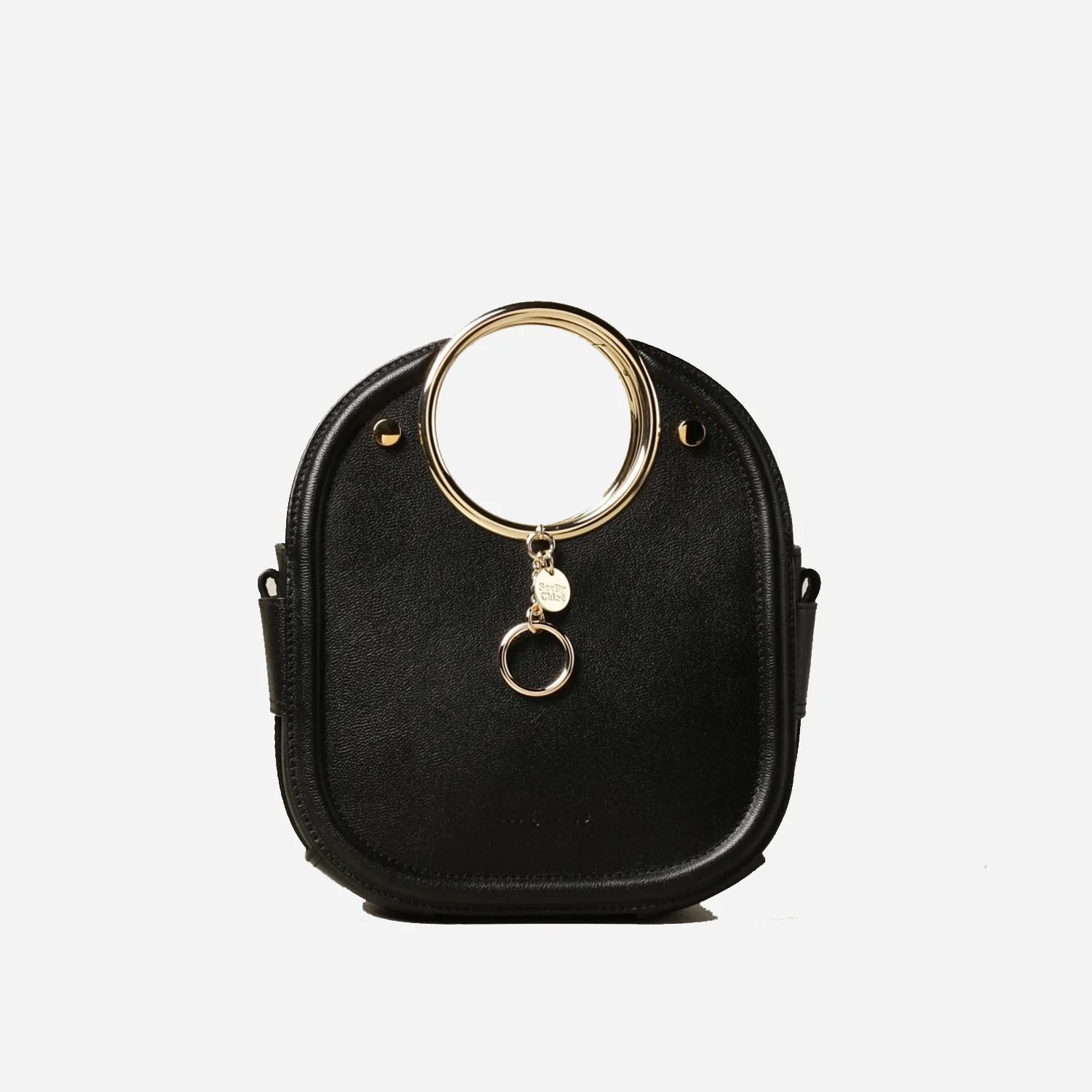 See by Chloé Mara Small Ring Handle Tote Bag Black CHS20SSA51388 001