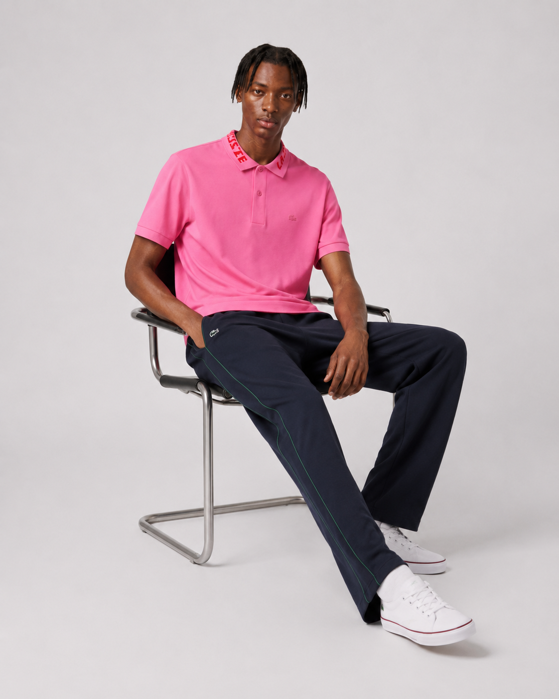 Lacoste Men's Branded Slim Fit Stretch Piqu Polo Reseda Pink PH9642 2R3